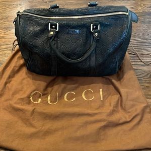 Guccissima Black Leather Top Handle Bag
